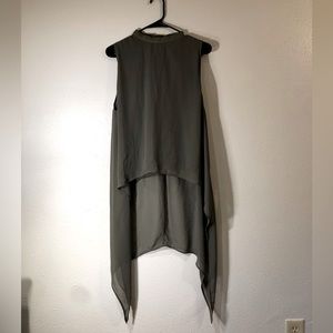Sage, high low tank-top.